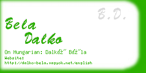 bela dalko business card